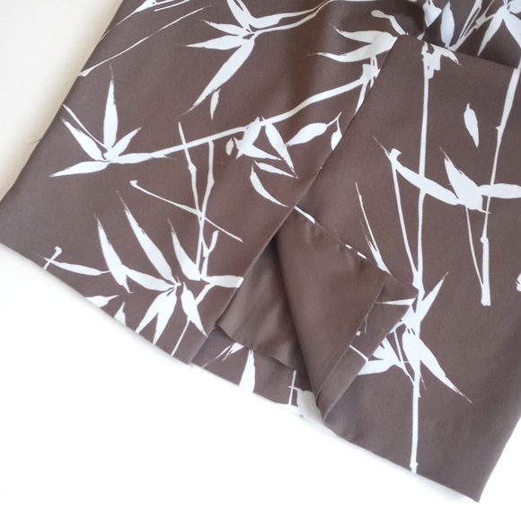 Banana Republic Women's Neutral Taupe Brown Cream Bamboo Straight Pencil Skirt 0 - Picture 6 of 9